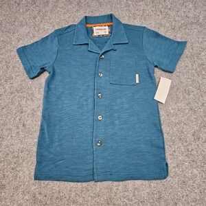 Sovereign Code Shirt Boys XS 5/6 Prince Midnight Blue Slub Knit Button Down